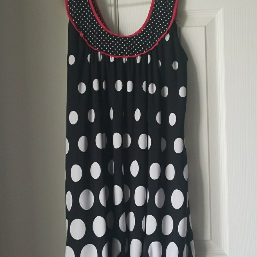 Black and white polka dot dress